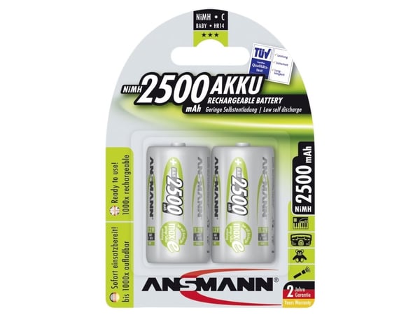 ANSMANN - Akku 2 x C - NiMH - (ladattava) - 2500 mAh