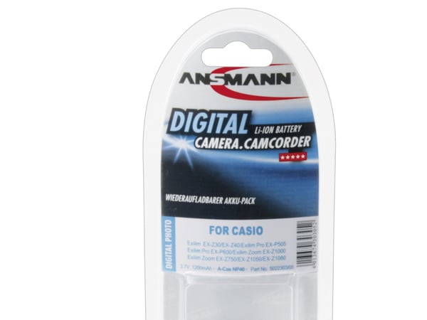 ANSMANN A-Cas NP 40 - Batteri - Li-Ion - 1200 mAh - för Casio YC-430; EXILIM ZOOM EX-Z30, Z300, Z400, Z450; High Speed EXILIM EX-FC100, FC150
