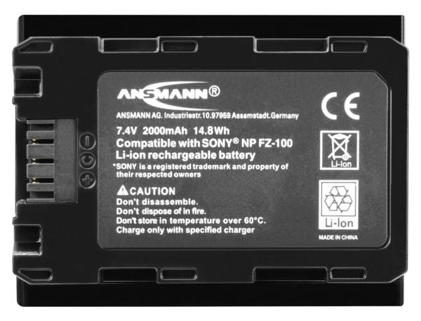 Ansmann 1400-0079, Sony, 2000 mAh, 7,4 V, Lithium Polymer (LiPo)