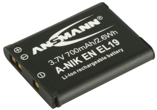 ANSMANN A-Nik EN EL 19 - Batteri - Li-Ion - 700 mAh - för Nikon Coolpix A100, A300, S2900, S32, S33, S3700, S5300, S6800, S6900, S7000, W100, W150