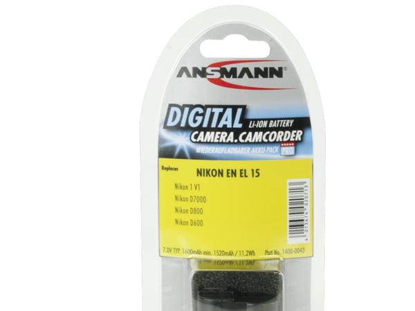 Ansmann A-NIK EN EL 15, 1600 mAh, 7 V, Litiumioni (Li-Ion)
