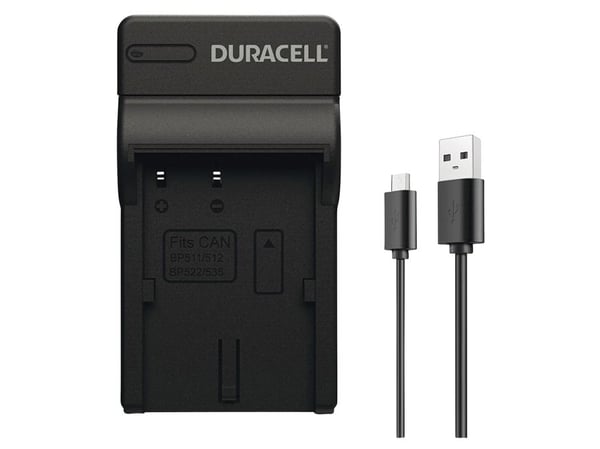 Duracell DRC5902, USB, Innendørs, Canon-BP511, Sort, 5 V, 5 V
