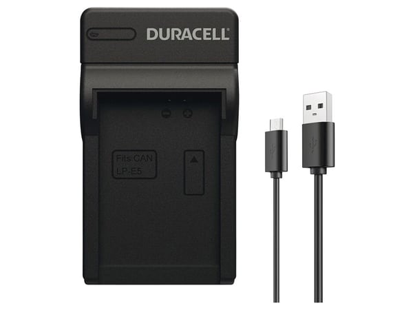 Duracell DRC5906, USB, Sisätilan akkulaturi, Canon LP-E5, Musta, 5 V, 5 V