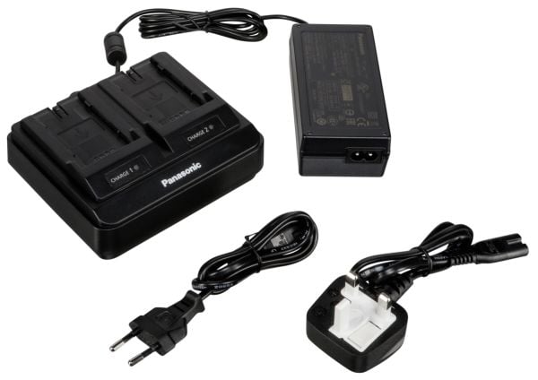 Panasonic AG-BRD50 - Batterilader + AC-strømadapter - 2 x batterier lader - 4000 mA - for Panasonic HC-X1200