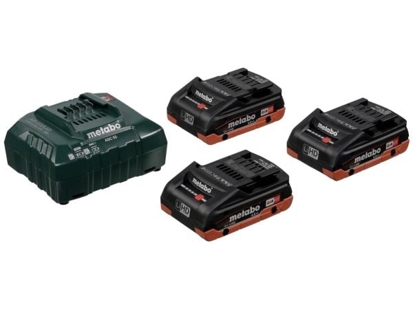 Metabo BASIC SET 3 X LIHD 4.0 AH, Batteri- og ladersett, Lithium-Ion High Density (LiHD), 4 Ah, 18 V, Metabo, 12 - 36 V