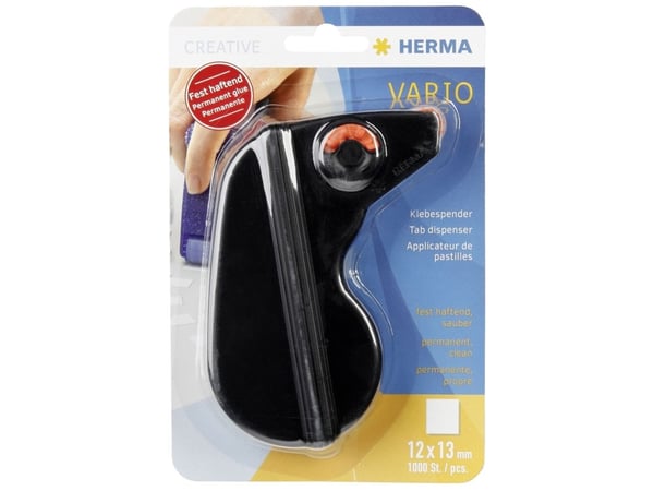 HERMA Vario - Limrulle - 12 x 13 mm - permanent - svart