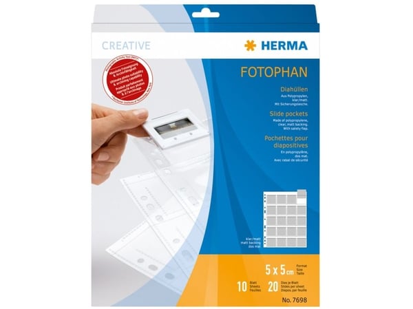 HERMA 7698, Läpinäkyvä, Polypropeeni (PP), 50 x 50 mm, 10 kpl