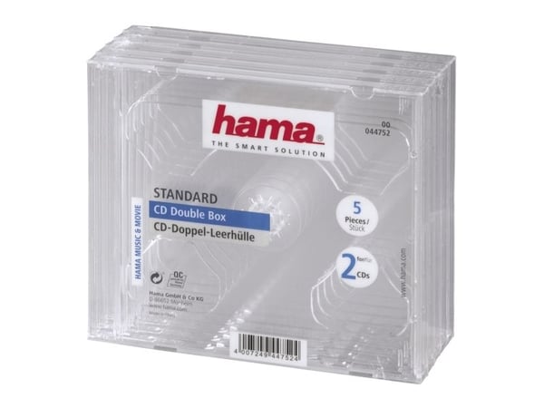 Hama - CD-cover - kapasitet: 2 CD - gjennomsiktig (en pakke 5)