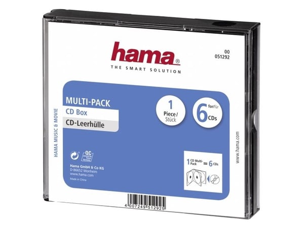 Hama CD Multipack - CD-cover - kapasitet: 6 CD - svart, gjennomsiktig