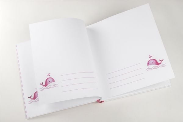 Walther Sam rosa 28x30,5, 50 hvite sider – babyalbum UK183R