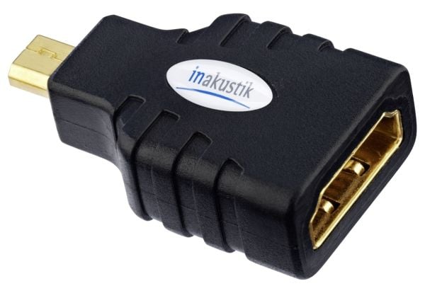 in-akustik Premium HDMI Micro Adapter - HDMI-adapter - HDMI hunn til 19 pin micro HDMI Type D hann - svart