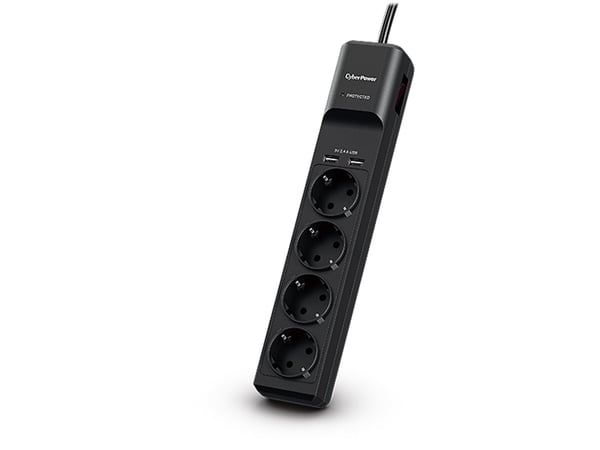 CyberPower Professional Series P0420SUD0-DE - Overspenningsavleder - AC 200 - 250 V - utgangskontakter: 4 - 1.8 m kabel - svart