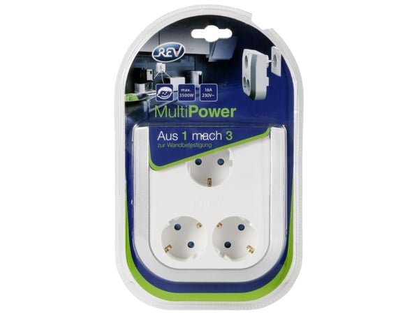 REV 0020330112, Harmaa, Valkoinen, 230 V, 16 A, 50 Hz, 3500 W, 1 kpl