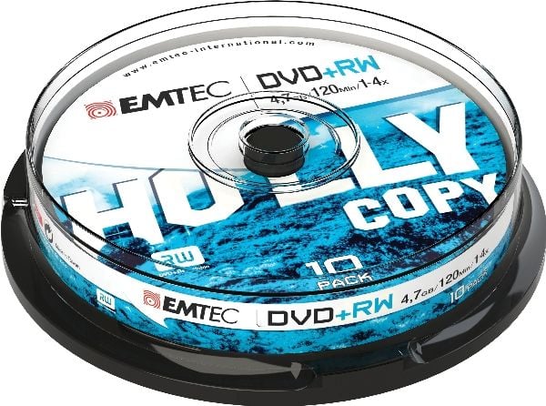 EMTEC - 10 x DVD+RW - 4.7 GB (120 min) 1x - 4x - sølv - spindel