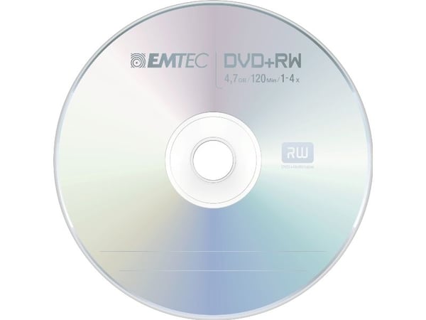 EMTEC - 10 x DVD+RW - 4.7 GB (120 min) 1x - 4x - sølv - spindel
