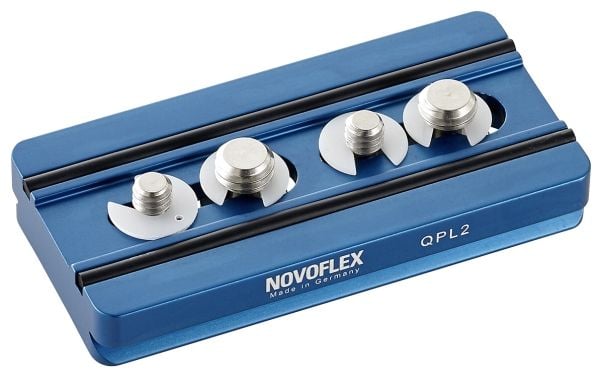 Novoflex Q=PLATE QPL 2, Blå, 1/4, 3/8", 1 stykker, 42 mm, 8,4 cm, 80 g