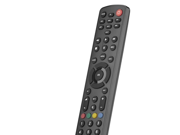 One For All Basic universal fjernkontroll Contour 8, TV, TV-mottaksboks, DVD/Blu-ray, Lydplankehøyttaler, IR Kabelfri, Trykknapper, Sort