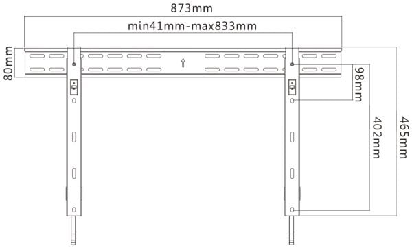 Reflecta SLIM 70-8040 - Brakett - for flatpanel - svart - skjermstørrelse: 37"-70" - veggmonterbar