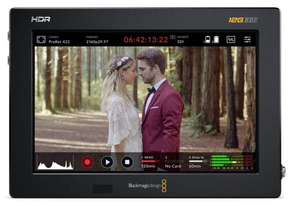 Blackmagic Video Assist 12G HDR - LCD / DVR-kombo - farge - på kamera - 7" - Høyoppløsning