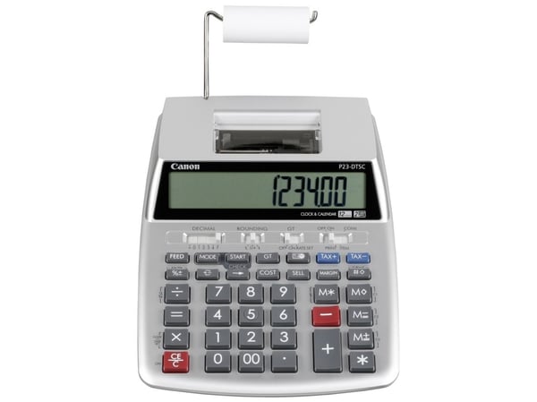 Canon P23-DTSC II - Utskriftskalkulator - LCD - 12 sifre - batteri - sølvmetallfarge