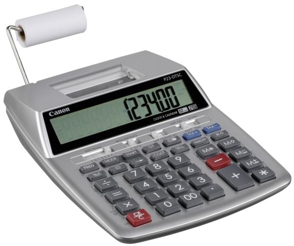 Canon P23-DTSC II - Utskriftskalkulator - LCD - 12 sifre - batteri - sølvmetallfarge