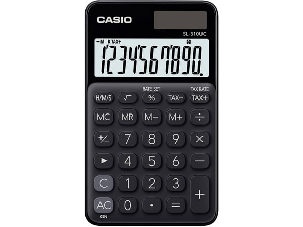 Casio SL-310UC - Kalkulator - 10 sifre - solcellepanel, batteri - svart