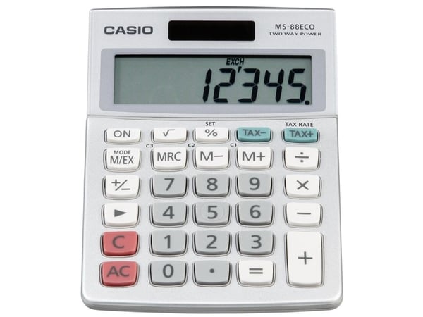 Casio MS-88ECO, Työpöytä, Näyttölaskin, 8 lukua