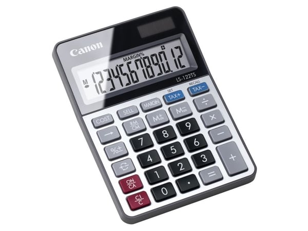 Canon LS-122TS, Desktop, Skjerm, 12 sifre, Batteri/Solcelle, Grå