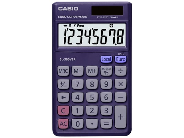 Casio SL-300VER - Lommekalkulator - 8 sifre - solpanel, batteri