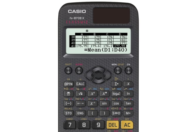 Casio FX-87DE X, Tasku, Funktiolaskin, Akku/Aurinko, Musta