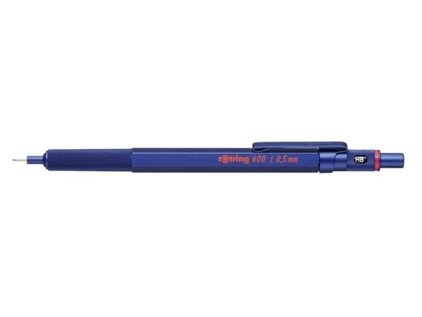 Rotring 600, Sininen, Metalli, HB, 0,5 mm, Kahdeksankulmainen, Metalli