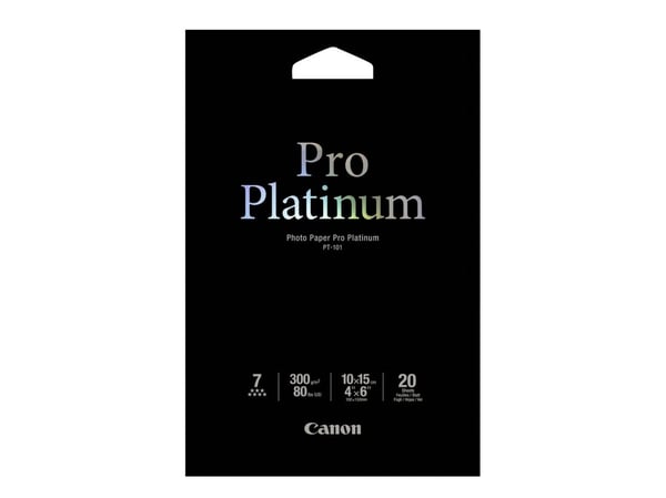 Canon Photo Paper Pro Platinum - 100 x 150 mm - 300 g/m² - 20 ark fotopapir - for PIXMA iP3600, MP240, MP480, MP620, MP980