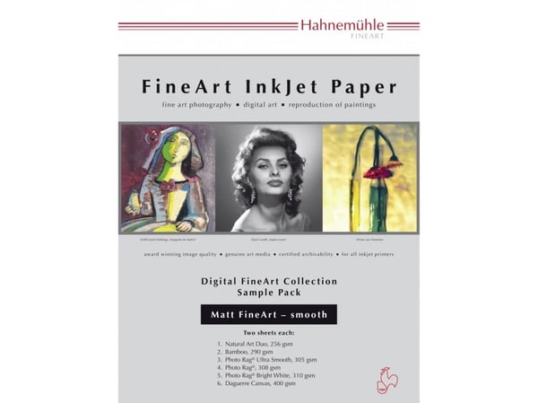 Hahnemühle Digital FineArt A4 testpakke, matt glatte papirer