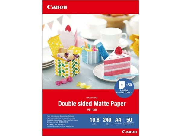 Canon Double-sided Matte Paper MP-101D - Matt - 275 mikron - A4 (210 x 297 mm) - 240 g/m² - 50 ark papper - för PIXMA TS7450i