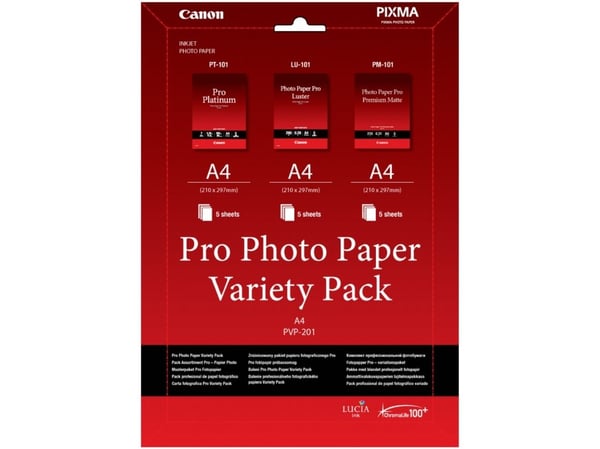 Canon Pro Variety Pack PVP-201 - A4 (210 x 297 mm) 15 ark fotopapirsett