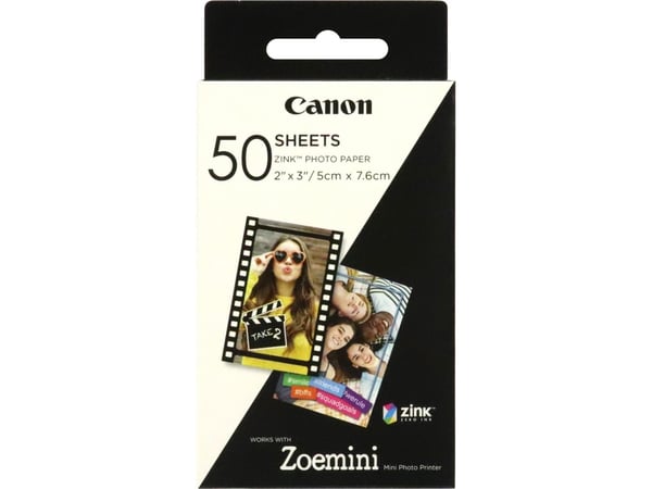 Canon ZINK - Självhäftande - 50 x 76 mm 50 ark fotopapper - för Canon Zoemini; ivy CLIQ+2, CLIQ2; Zoemini C, S, S2