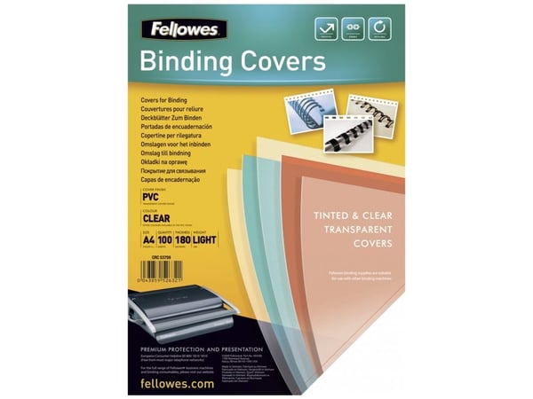 Fellowes 5375901, A4, Muovi, PVC-muovi, Läpinäkyvä, 297 mm, 1 mm, 210 mm