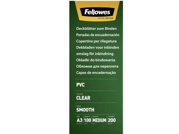 Fellowes 53764, A3, PVC-muovi, Läpinäkyvä, 0,2 mm, 420 mm, 1 mm