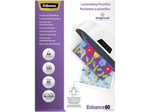 Fellowes - 80 mikroner - A4 (210 x 297 mm) lamineringspunger