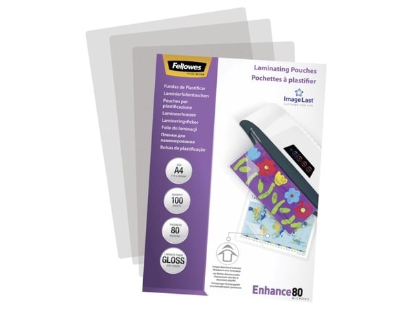 Fellowes - 80 mikroner - A4 (210 x 297 mm) lamineringspunger