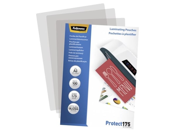 Fellowes 5308803, Läpinäkyvä, Muovi, A3, 308 mm, 1 mm, 428 mm