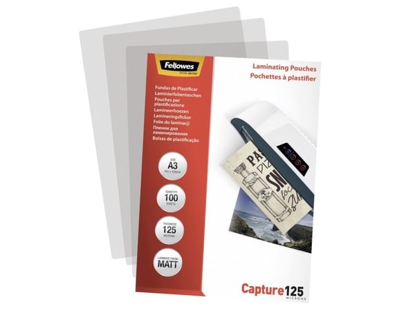 Fellowes - 125 mikroner - 100-pack - matt - A3 (297 x 420 mm) lamineringspunger