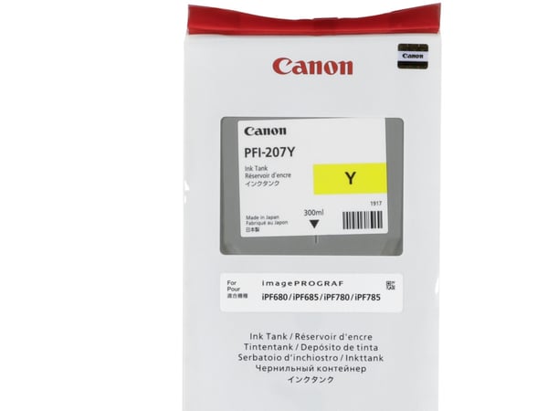 Canon PFI-207 Y - 300 ml - gul - original - blekkbeholder - for imagePROGRAF iPF680, iPF685, iPF780, iPF785