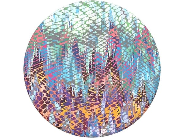 PopSockets Swappable PopGrip - Fingergrep/stativ for mobiltelefon - Chimera - svart, abstrakt bikakemønster