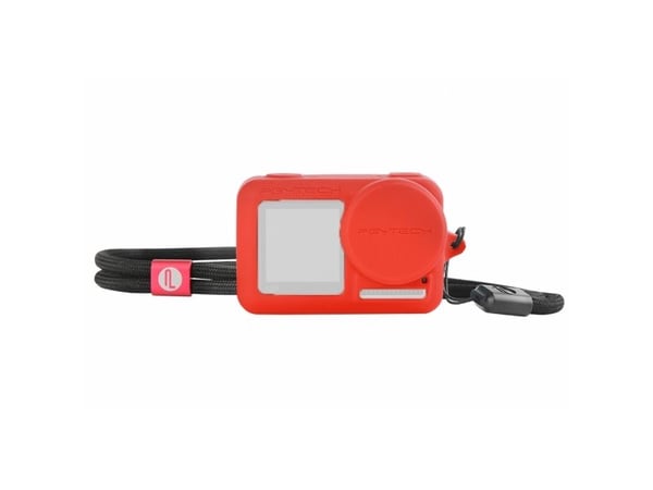 PGYTECH - Eske for handlingskamera - silikagel - rød - for DJI Osmo Action
