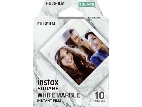 Fujifilm Instax Square White Marble - Hurtigvirkende fargefilm - 10 eksponeringer