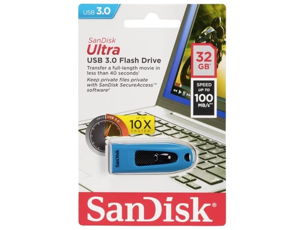 SanDisk Ultra - USB flash-enhet - 32 GB - USB 3.0 - blå