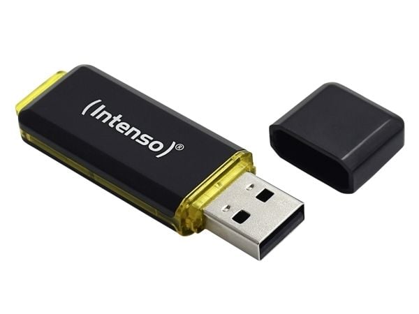 Intenso High Speed Line - USB-flashstasjon - 128 GB - USB 3.1 - svart, gul