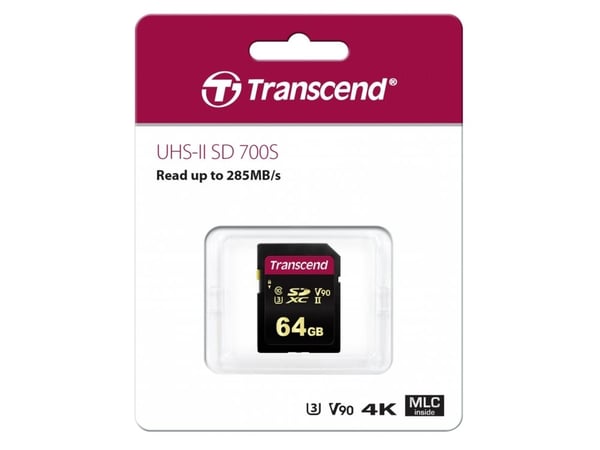 Transcend 700S - Flashminnekort - 64 GB - Video Class V90 / UHS-II U3 / Class10 - SDXC UHS-II