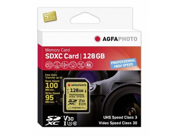 AgfaPhoto 10607 128GB SDXC Class 10 UHS-I 100MB/s 95MB/s